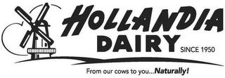 HOLLANDIA DAIRY SINCE 1950 FROM OUR COWS TO YOU...NATURALLY! logo