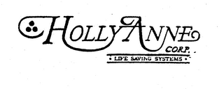 HOLLYANNE CORP. -LIFE SAVING SYSTEMS- logo