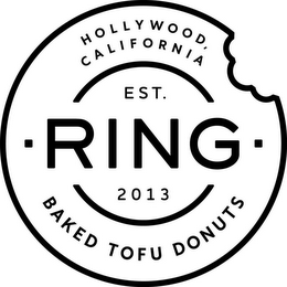 HOLLYWOOD, CALIFORNIA EST. · RING · 2013 BAKED TOFU DONUTS logo