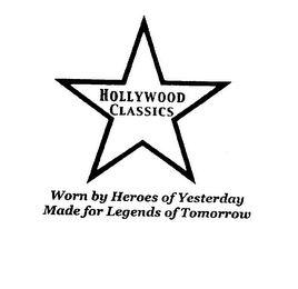 HOLLYWOOD CLASSICS WORN BY HEROES OF YESTERDAY MADE FOR LEGENDS OF TOMORROW logo
