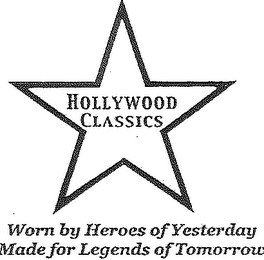 HOLLYWOOD CLASSICS WORN BY HEROES OF YESTERDAY MADE FOR LEGENDS OF TOMORROW logo