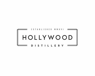 HOLLYWOOD DISTILLERY ESTABLISHED MMXVI logo