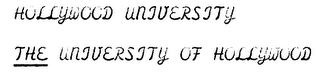 HOLLYWOOD UNIVERSITY THE UNIVERSITY OF HOLLYWOOD logo