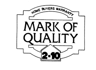 HOME BUYERS WARRANTY MARK OF QUALITY 2-10 logo
