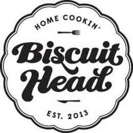 HOME COOKIN BISCUIT HEAD EST. 2013 logo