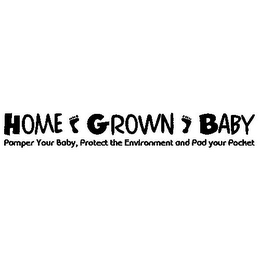 HOME GROWN BABY PAMPER YOUR BABY, PROTECT THE ENVIRONMENT AND PAD YOUR POCKET logo