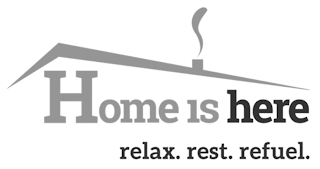 HOME IS HERE RELAX. REST. REFUEL. logo