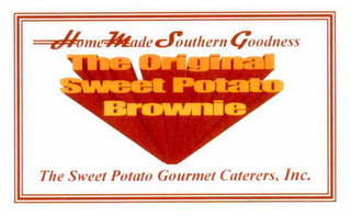 HOME MADE SOUTHERN GOODNESS THE ORIGINAL SWEET POTATO BROWNIE THE SWEET POTATO GOURMET CATERERS, INC. logo