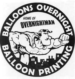HOME OF OVERNIGHTMAN BALLOONS OVERNIGHT BALLOON PRINTING logo