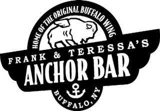 HOME OF THE ORIGINAL BUFFALO WING FRANK & TERESSA'S ANCHOR BAR BUFFALO, NY logo