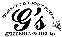 HOME OF THE POCKET PIZZA G'S PIZZERIA & DELI logo