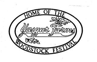 HOME OF THE WOODSTOCK FESTIVAL YASGUR FARMS logo