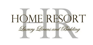 HOME RESORT LUXURY LINENS AND BEDDING HR logo