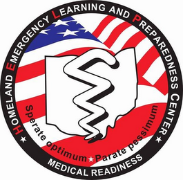 HOMELAND EMERGENCY LEARNING AND PREPAREDNESS CENTER MEDICAL READINESS SPERATE OPTIMUM PARATE PESSIMUM logo