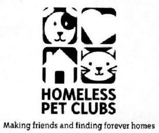 HOMELESS PET CLUBS MAKING FRIENDS AND FINDING FOREVER HOMES logo