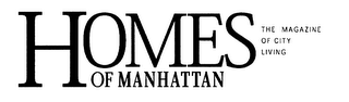 HOMES OF MANHATTAN THE MAGAZINE OF CITY LIVING logo