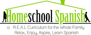 HOMESCHOOL SPANISH A R. E. A. L CURRICULUM FOR THE WHOLE FAMILY RELAX, ENJOY, ASPIRE, LEARN SPANISH logo