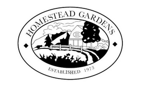 HOMESTEAD GARDENS ESTABLISHED 1973 logo