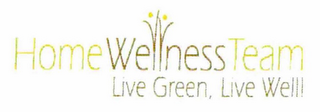 HOMEWELLNESSTEAM LIVE GREEN, LIVE WELL! logo