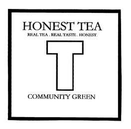 HONEST TEA REAL TEA. REAL TASTE. HONEST. COMMUNITY GREEN logo