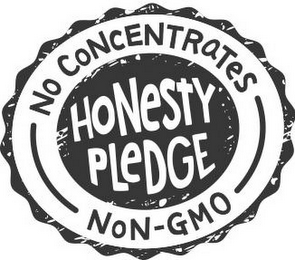 HONESTY PLEDGE NO CONCENTRATES NON-GMO logo