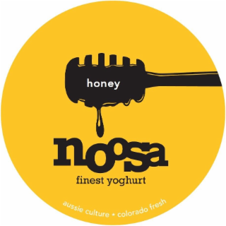 HONEY NOOSA FINEST YOGHURT ALL NATURAL INGREDIENTS. GLUTEN FREE. PROBIOTIC. FROM HAPPY COWS NEVER TREATED WITH RBGH* AUSSIE CULTURE* COLORADO FRESH logo
