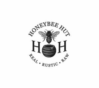 HONEYBEE HUT REAL ∙ RUSTIC ∙ RAW HH logo
