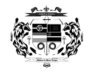 HONOR & SERVICE MAISON DE DEUX LOUPS EST. 2010 logo