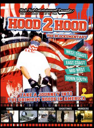 HOOD 2 HOOD THE BLOCKUMENTARY TAKE A JOURNEY INTO THE GRIMIEST HOODS IN AMERICA WEST COAST EAST COAST MID WEST DOWN SOUTH logo