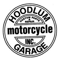 HOODLUM MOTORCYCLE GARAGE INC. CUSTOM PARTS & REPAIR logo