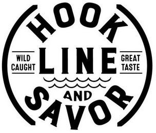 HOOK LINE AND SAVOR WILD CAUGHT GREAT TASTE logo