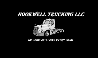 HOOKWELL TRUCKING LLC WE HOOK WELL WITH EVERY LOAD logo