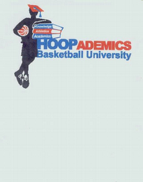 HOOPADEMICS BASKETBALL UNIVERSITY, KNOWLEDGE, ATHLETICS, ACADEMICS logo