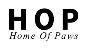 HOP HOME OF PAWS logo