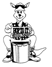 HOP TO IT RECYCLE PLASTICS logo
