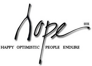 HOPE 1111 HAPPY OPTIMISTIC PEOPLE ENDURE logo