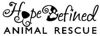HOPE DEFINED ANIMAL RESCUE logo