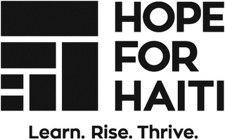 HOPE FOR HAITI LEARN. RISE. THRIVE. logo