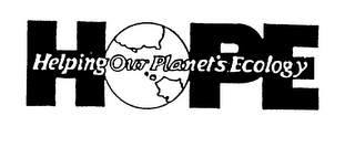 HOPE HELPING OUR PLANET'S ECOLOGY logo