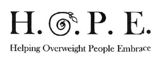 H.O.P.E. HELPING OVERWEIGHT PEOPLE EMBRACE logo