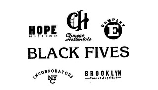 HOPE MISSION E COMPANY CH CHICAGO HOTTENTOTS BLACK FIVES INCORPORATORS NYC BROOKLYN SMART SET CLUB logo