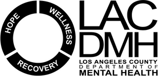 HOPE WELLNESS RECOVERY LAC DMH LOS ANGELES COUNTY D E P A R T M E N T OF MENTAL HEALTH logo