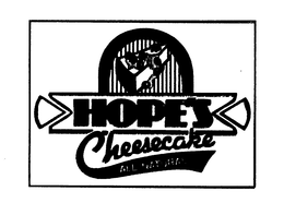 HOPE'S CHEESECAKE ALL NATURAL logo