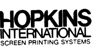 HOPKINS INTERNATIONAL SCREEN PRINTING SYSTEMS logo