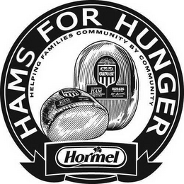 HORMEL HAMS FOR HUNGER HELPING FAMILIES COMMUNITY BY COMMUNITY logo
