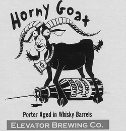 HORNY GOAT BARREL AGED PORTER PORTER AGED IN WHISKY BARRELS ELEVATOR BREWING CO. logo