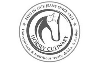 HORSEY CULINARY FEED IN OUR JEANS SINCE 1813 HORSEYLICIOUS & NUTRITIOUS TREATS, DRINKS, & MASHES FS logo