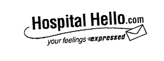 HOSPITAL HELLO.COM YOUR FEELINGS EXPRESSED logo