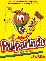 HOT AND SALTED TAMARIND PULP CANDY DULCE DE TAMARINDO SALADO Y ENCHILADO DE LA ROSA P ORIGINAL PULPARINDO WITH REAL FRUIT ORIGINAL PULPARINDO WITH REAL FRUIT THE ORIGINAL REAL TAMARIND BAR logo