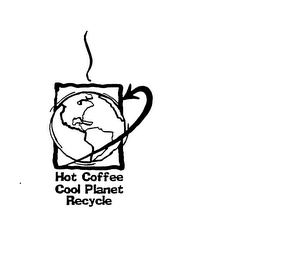 HOT COFFEE COOL PLANET RECYCLE logo